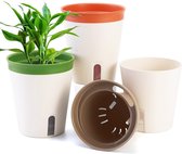 3 stks zelf water gevende plant pot ronde bloempot bonsai pot met visuele waterpeil venster