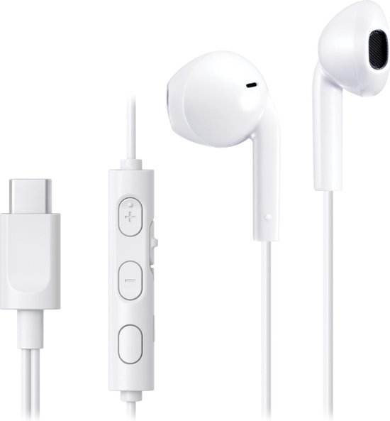 Ecouteurs Oppo Filaires USB C, Micro + Bouton Multifonction - Blanc