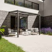 Pratt & Söhne Abri de terrasse 3x2,5 m - Abri de jardin en polycarbonate opale pour protection solaire - Véranda en aluminium et résistant aux intempéries - Anthracite