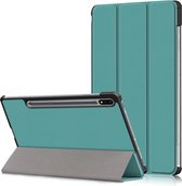 Tri-Fold Book Case met Wake/Sleep - Geschikt voor Samsung Galaxy Tab S7 FE / S7 Plus / S8 Plus Hoesje - Groen