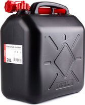 Amio Jerrycan 20L – Kunststof – Zwart/Rood – Met Flexibele Trechtertuit