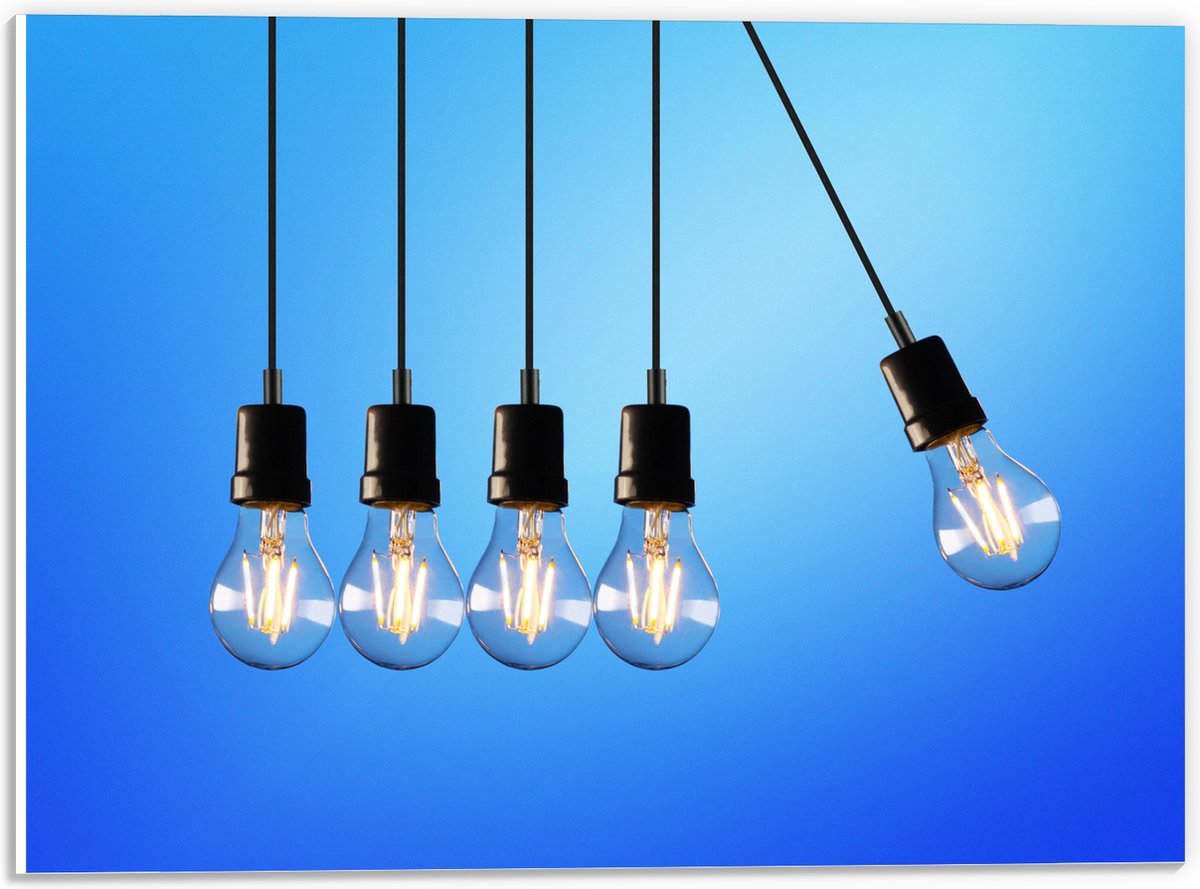 PVC Schuimplaat- Gloeilamp - Verlicht - Hangen - 40x30 cm Foto op PVC Schuimplaat