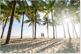 Tuinposter - Tuindoek - Tuinposters buiten - Strand - Zee - Palmboom - Romantisch - 120x80 cm - Tuin