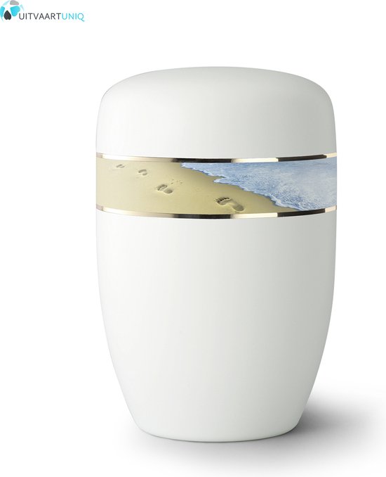 urn Eco wit voetafdruk strand - bio