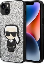 Bescherming Karl Lagerfeld KLHCP14MGFKPG iPhone 14 Plus 6,7" hardcase silver Glitter Flakes Ikonik