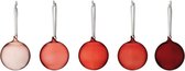Iittala Oiva Toikka Boule de Noël en Verres 8 cm rouge lot de 5