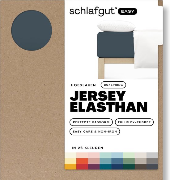 schlafgut Boxspring Easy Jersey Elasthan Hoeslaken M - 120x200 - 130x220 556 Grey Deep