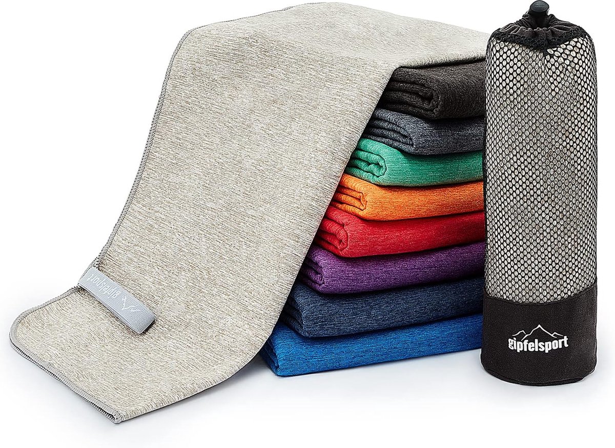 Microvezel handdoek, voor sauna, fitness en sport - strandhanddoek, sporthanddoek - 50x30cm - Lichtgrijs