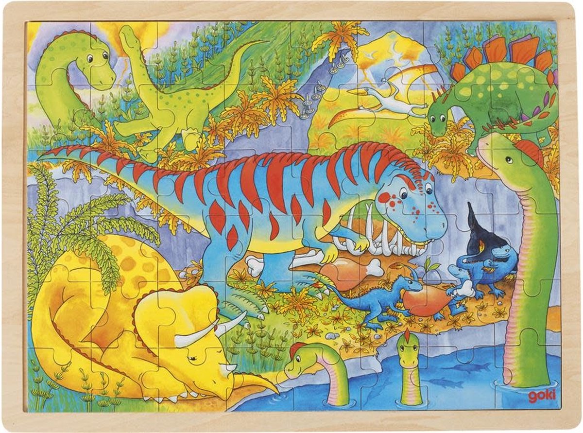 Legpuzzel Dino's met legbord
