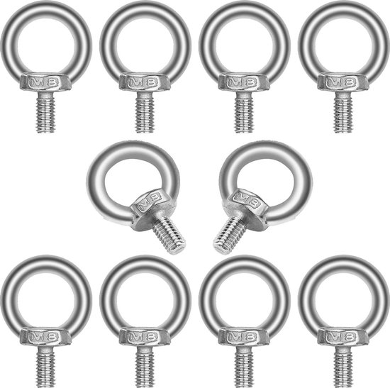 M3-oogbouten, 304 roestvrij staal buitendraad hijsring-oogbouten, for diverse hijswerktuigen(2pcs,M3*9