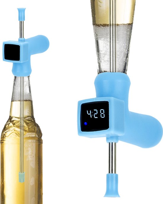Bier Snorkel met timer Blauw - Biersnorkel - Adtaper - Rietadt - Bierriet - Bier Dispenser - BierBuis - Bierkanon - Bierspel - Feestpakket - Timer- Feest adtributen - Spieskanon - Bierpong - Drankspel - Bier Accessoires - Bier Gadgets