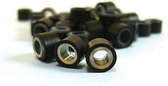 Balmain Rings noir 100pcs avec 2 extracteurs, micro anneaux avec silicone pour extensions de cheveux