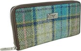 Dames Portemonnee Staffa Turquoise - Harris Tweed - muntvak met rits - Glen Appin of Scotland