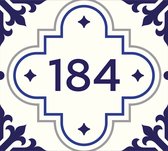 Huisnummerbord nummer 184 | Huisnummer 184 |Delfts blauw huisnummerbordje Dibond | Luxe huisnummerbord