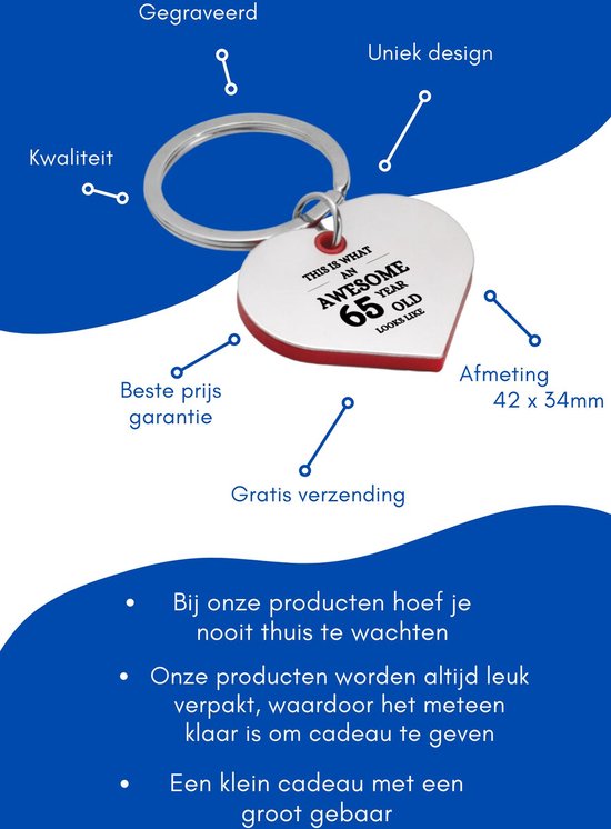 Akyol - voici à quoi ressemble un grand homme de 65 ans porte-clés en forme de coeur - Famille - personnes célébrant un anniversaire - cadeau