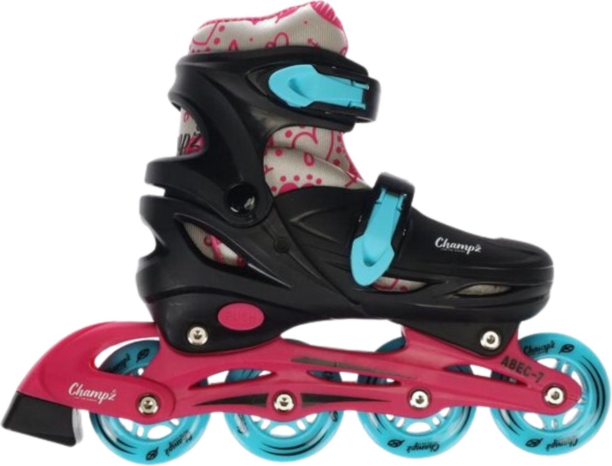 Champz Verstelbare Inline Skates voor Kinderen - Hardboot - Roze - Maat 30-33 - ABEC7 - Beginners Skeelers - Champz