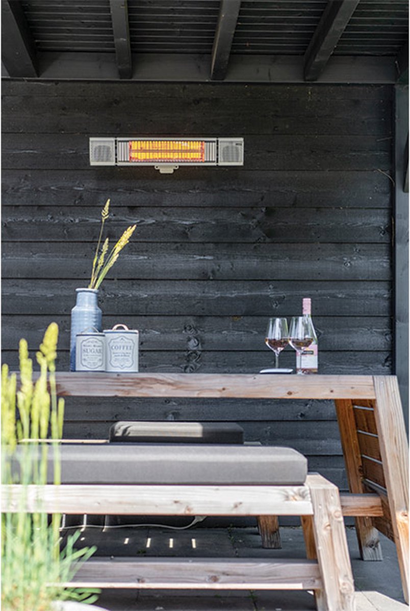 Eurom Heat and Beat - Patio heater with speaker - Grey