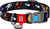 WAUDOG Nasa Halsband / Hondenhalsband - Nylon - Gratis QR-tag - Breedte: 15 mm - Nekomtrek: 23 - 35 cm (GELIEVE ALVORENS BESTELLEN OPMETEN)