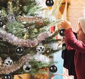 12 stks Kerstballen 80 mm/3.1 " Onbreekbare Clear Plastic Bal met Delicate Ornamenten Zwarte Kerstballen Set Kerstboom Opknoping Decoraties voor DIY Halloween Party Bruiloft Decor