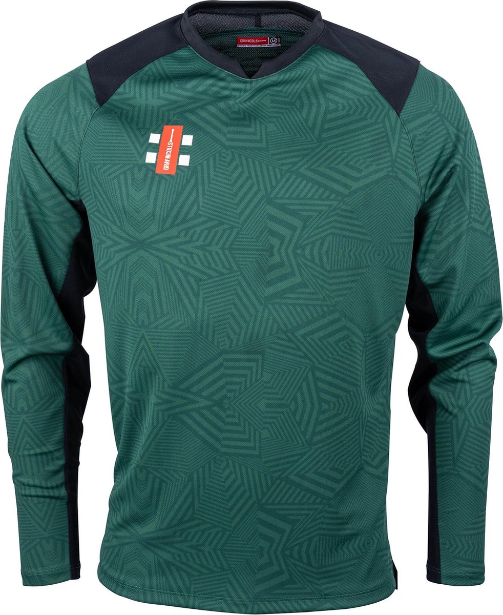Gray-Nicolls Cricket SHIRT PRO T20 L/S GN/BK XL Extra Large - Groen / Zwart