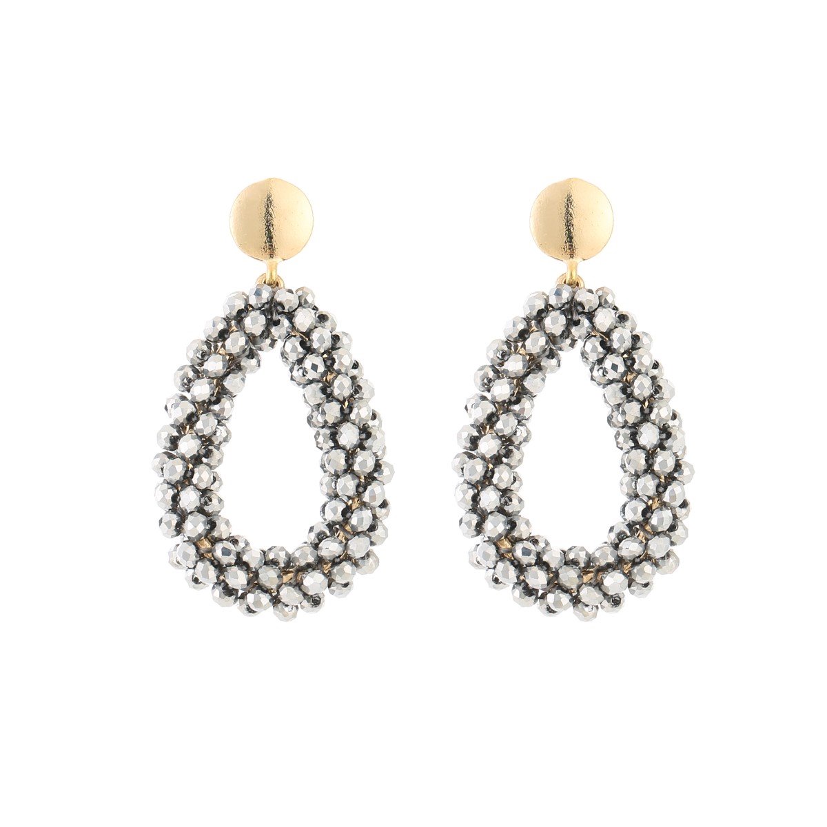 Oorbellen Crystal Drop - Kralen - Crystal Beads - Cadeau - Feestdagen - Zilver
