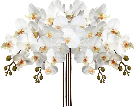 Kunstorchidee Kunstbloemen Orchidee Realistische orchidee kunstmatig met 9 sterke bloemen Kamerplant Kunstplant Lengte 87,8 cm