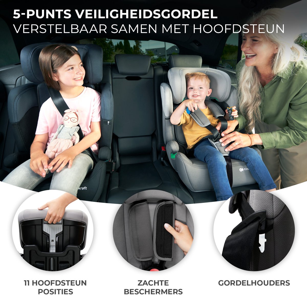 Kinderkraft COMFORT UP I-SIZE Autostoeltjes – 9 tot 36 kg - 76-150 cm - Groep 1/2/3 – Zwart thumbnail 3