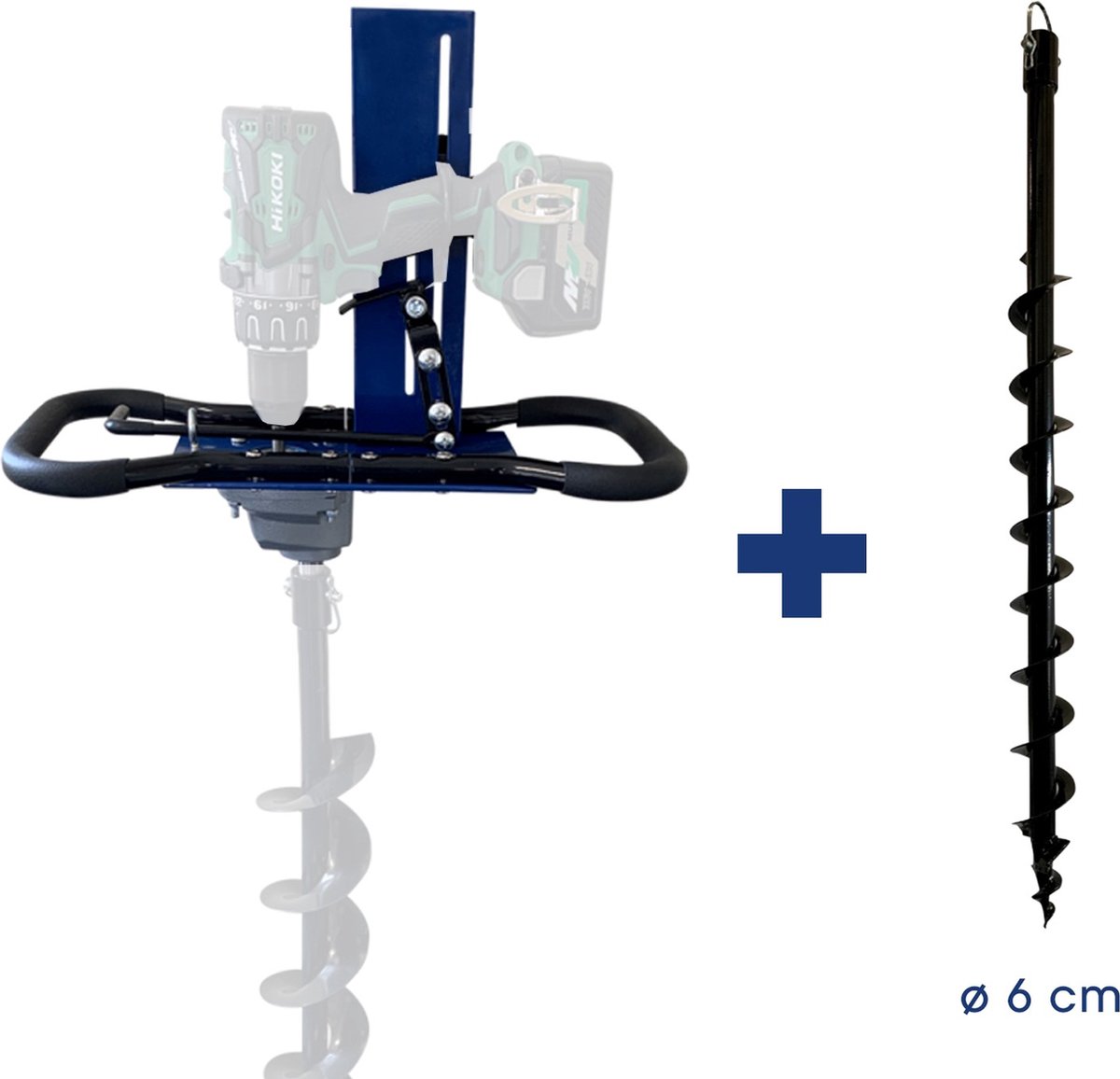 EGI RJ110 - Accuboor boorhouder met 60mm boor - voor eigen accuboor - uitgaande as 20 mm - Elektrische grondboor - EGI Equipment