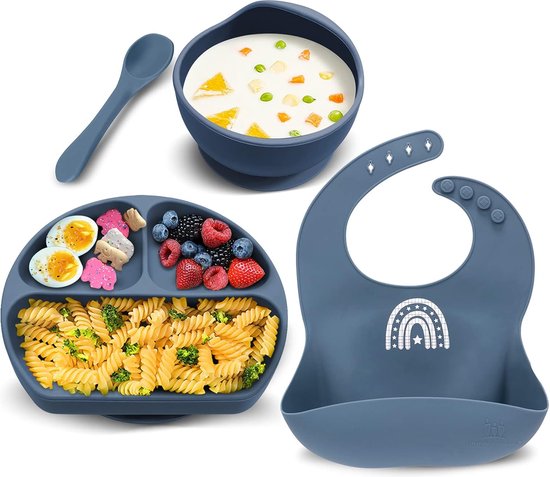 Assiette bébé avec ventouse, set de vaisselle en silicone, assiette enfant,  bol, | bol