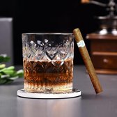 Longyier Set de 4 Verres à whisky , Glas à l'ancienne de 300 ml pour cocktails au Rhum Scotch bourbon, Eau de vie, avec boîte de luxe, un cadeau unique pour hommes et femmes