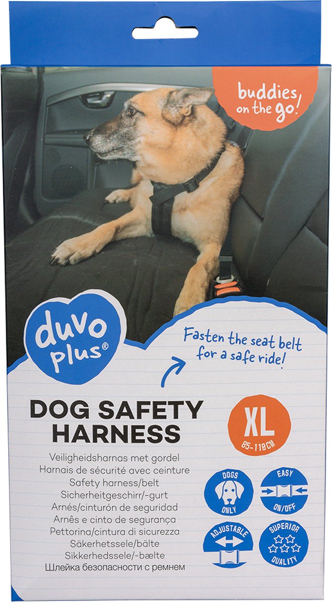Dogs&Co harnais de voiture Rouge avec ceinture de sécurité Taille XL -  Harnais pour
