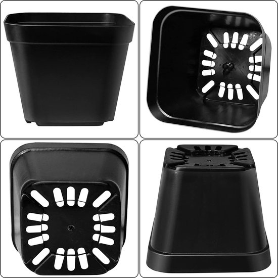 DOITOOL Kunststof Plantenpotten, Kweekpotten, Kleine Plastic Bloempotten 12 Cm Rond Kweekpotten Voor Planten Bloempotten Zaailingen En Stekken Diameter 120 Mm 50 Stuks 1345863004