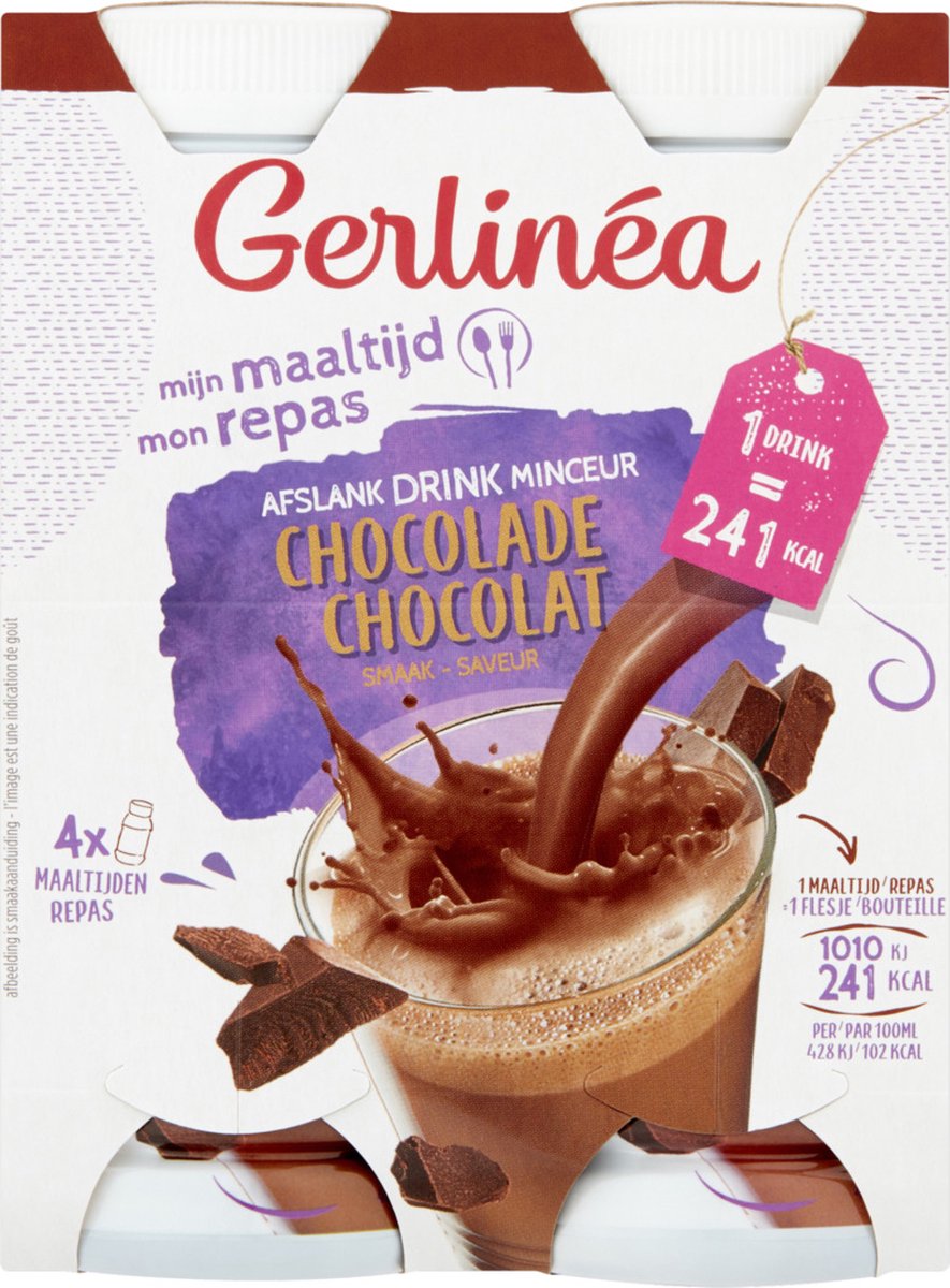 Goedkoopste Gerlinea - Drinkmaaltijd - Chocolade - 4 x 236ml