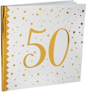 Gastenboek 50 wit met goud - jubileum - sarah - abraham - 50 - verjaardag - goud - gastenboek