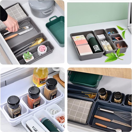 8 stuks lade-organizer, opbergsysteem van vilt, bureaulade-organizer, badmake-up organizer, wasbare opbergdoos, opvouwbare opbergmand van vilt, donkergrijs 8 stuks lade-organizer, opbergsysteem van vilt, bureaulade-organizer, badmake-up organizer, wasbare opbergdoos, opvouwbare opbergmand van vilt, donkergrijs