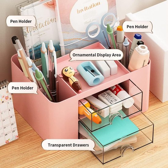 Boîte de rangement de bureau organiseur de bureau porte-crayons support de  télécommande organiseur de fournitures