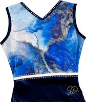 Sparkle&Dream Turnpakje Liah Blauw - Maat AME 176/XS - Gympakje voor Turnen, Acro, Trampoline en Gymnastiek