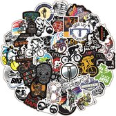 Mountainbike Fietsen Stickers - 50 stuks - met afbeeldingen en Grappige Teksten - Leuk cadeau voor fietsliefhebber
