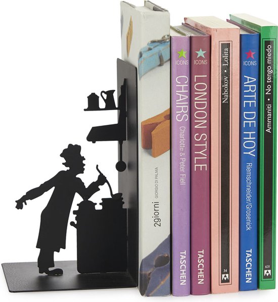 Balvi boekensteun Le Chef zwart metaal