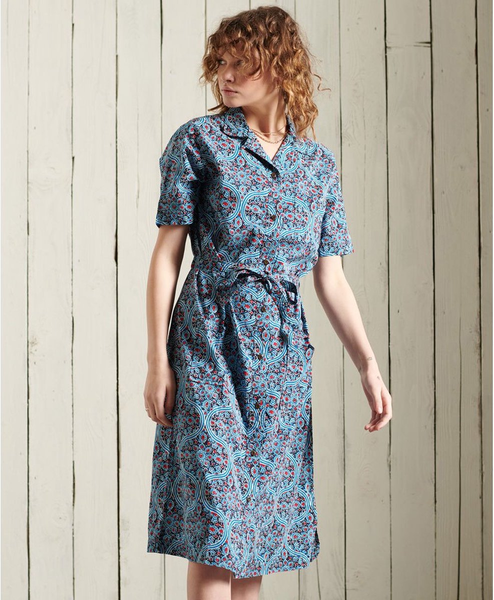 Superdry Printed Jurk XS Vrouw Marineblauw