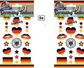 60x Tattoos Duitsland - nep tatoo - Festival landen Duits thema feest fun plakplaatjes Sport