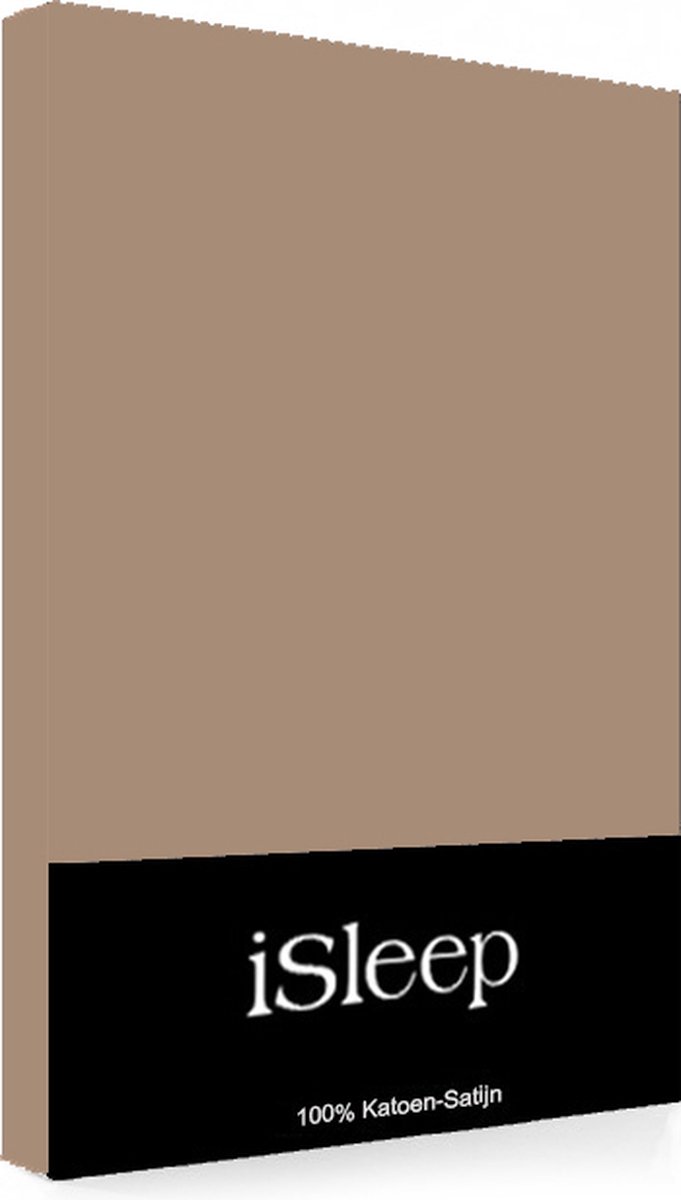 iSleep Satijn-Katoen Laken - Litsjumeaux - 240x265 cm - Bruin