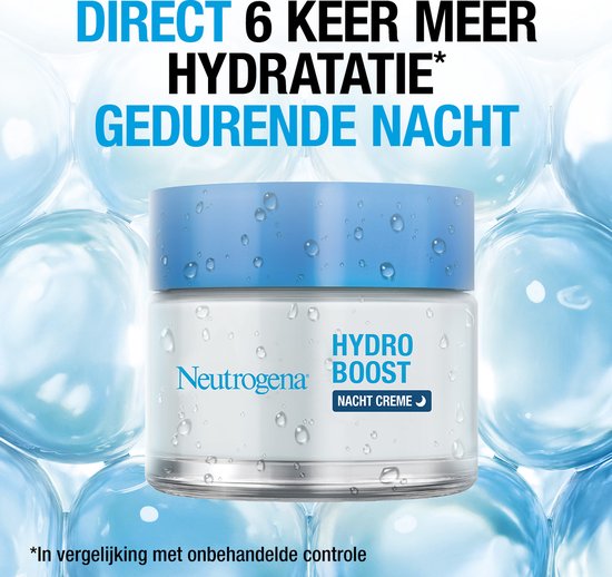 Neutrogena Hydro Boost Nachtcrème - intensief hydraterend en herstellende gezichtsverzorging met hyaluronzuur - voor alle huidtypen - 50 ml