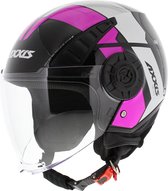 Axxis Metro jet helm Cool glans fluor roze XL - Motor / Scooter