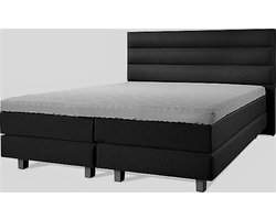 Boxspring Luxe 180x200 Horizon Zwart Lederlook