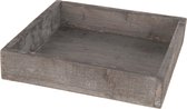 Kaarsenbord/plateau - vierkant - hout - naturel - 20 x 20 cm - Kaarsenonderzetter