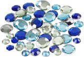360x Ronde plak diamantjes blauw mix strass steentjes kleuren