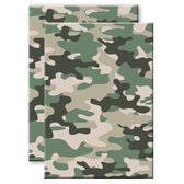 Set van 2x stuks camouflage/legerprint luxe schrift gelinieerd groen A5 formaat - Notitieboek - Kantoor schrift