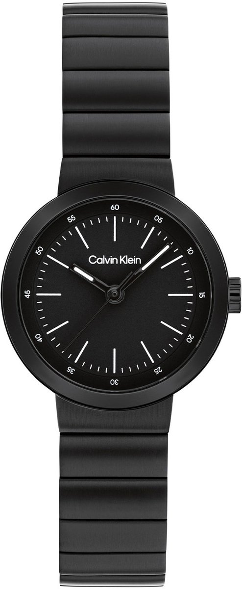 Calvin Klein CK25200407 Precise Dames Horloge - Mineraalglas - Staal - Zwart - 25 mm breed - Quartz - Vouw-Vlindersluiting - 3 ATM (spatwater)