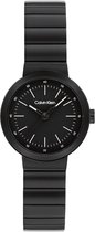 Calvin Klein CK25200407 Precise Dames Horloge - Mineraalglas - Staal - Zwart - 25 mm breed - Quartz - Vouw/Vlindersluiting - 3 ATM (spatwater)